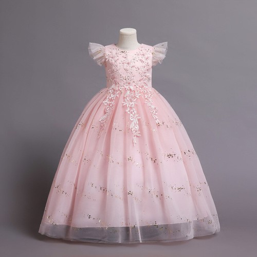 Formal Bridesmaid Kids Wedding Dress Girls Vintage Party Pageant Gown Princess - Picture 8 of 17