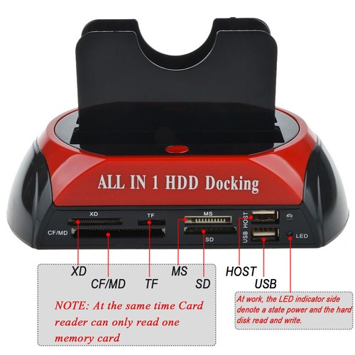 USB 2.0 to SATA I II III Dual Bay External Hard Drive Docking Station HDD Cloner - Picture 8 of 12