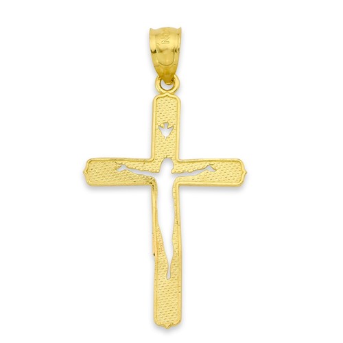 10k/14k massiver Gold Kreuz Anhänger, christlicher Schmuck, Glaube Charm - Bild 3 von 5