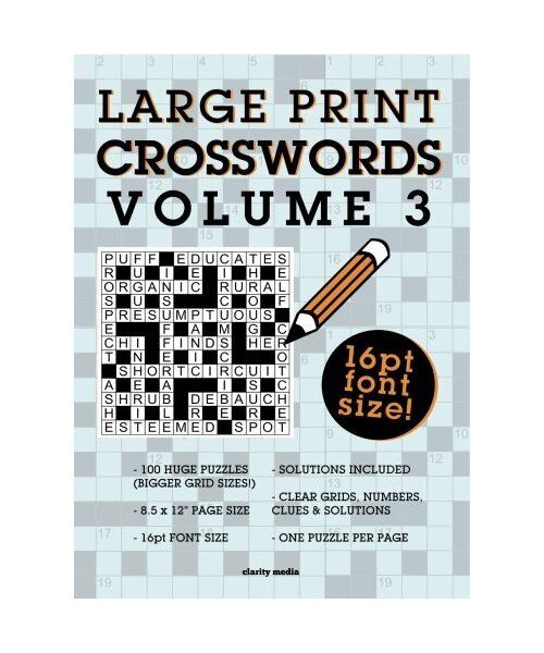 Large Print Crosswords Volume 3, Clarity Media eBay