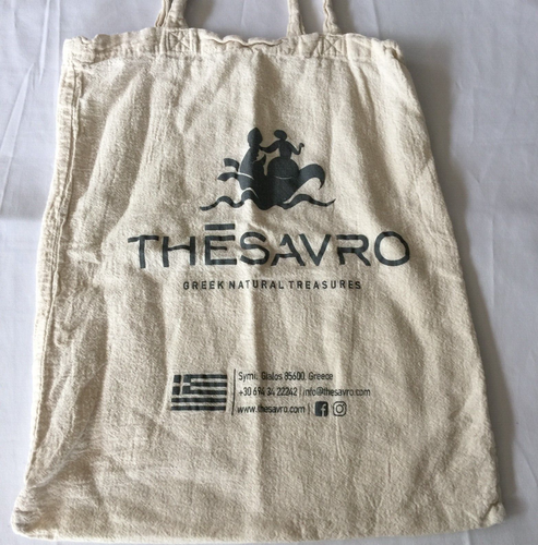 BORSA TOTE BAG GRECA SAVRO BEIGE SHOPPER 12"x15" 100% COTONE - Foto 12 di 12