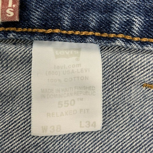 Levi's 550 Jeans Uomo 38x34 Relaxed Fit Gamba Conica Zip Fly Casual Cotone Blu - Foto 7 di 9