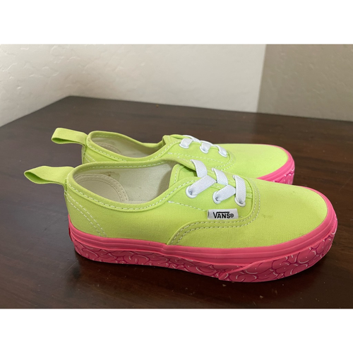 Vans Boys Athletic Shoes Green Pink 721356 Low Top Lace Up Sneakers 12M - Picture 4 of 7
