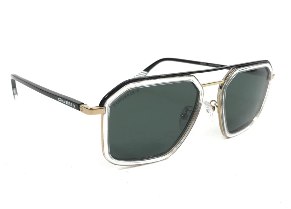 Gafas de sol Converse SCO194 NEGRO CRISTAL Aviador transparente con lentes polarizadas verdes Foto 3 de 4