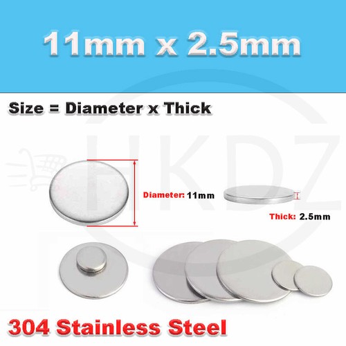 Stainless Steel Blank Round Disc 304 Grade Metal Sheet Plate Ø6-80mm Thick 1-5mm - Picture 51 of 240
