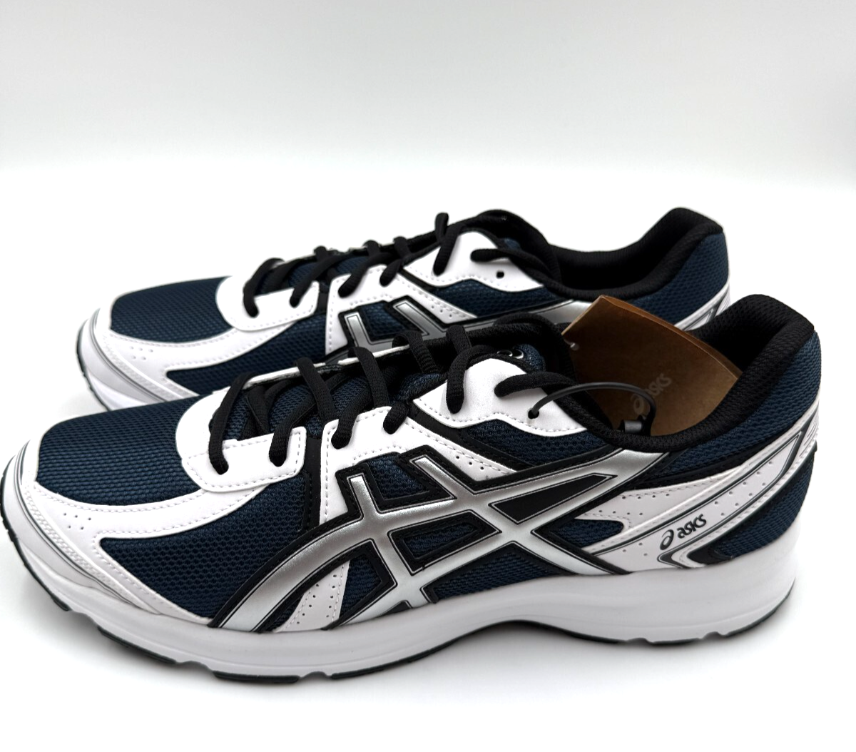 大人気!!! ★ Asics Jog 100 S Navy Pure Silver - 2E Wide ASICS Men Shoes Sneakers Jog 100S 2E Wide Navy Pure Silver