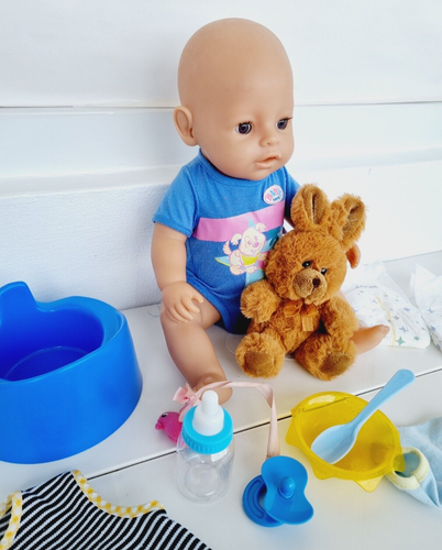 Zapf Creation BABY born® Trink Puppe Schlafaugen 43 cm 11 tlg. Set Junge - Bild 8 von 16