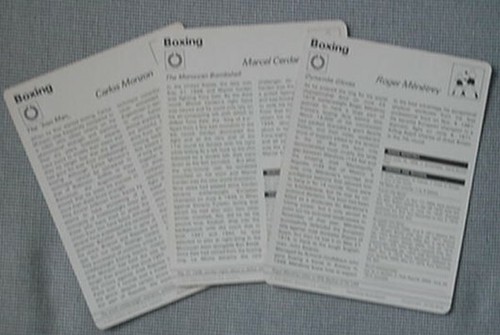 1977 BOXING CARDS (3) CARLOS MONZON, ROGER MENETREY, MARCEL CERDAN - Picture 2 of 2