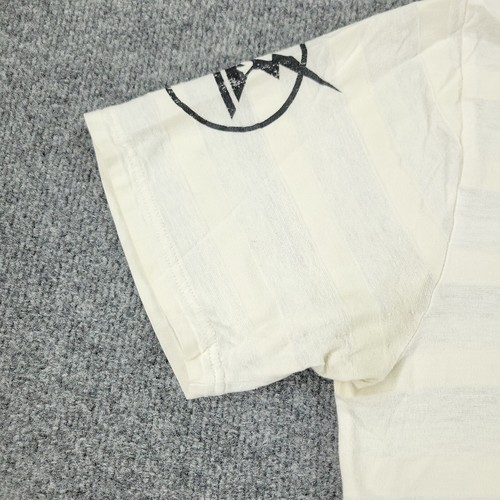 Quiksilver Polo Shirt Men's Medium Beige Logo Stripe Graphic Collar Short Sleeve - Picture 7 of 16