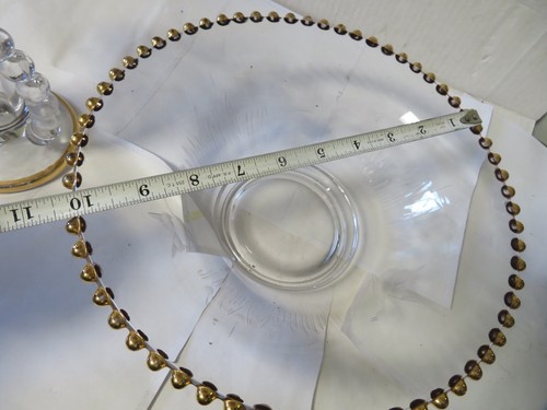 Vintage Art Deco Imperial Glass Candlewick 1930's Fan Vase 9" & Bowl Centerpiece - Picture 10 of 12