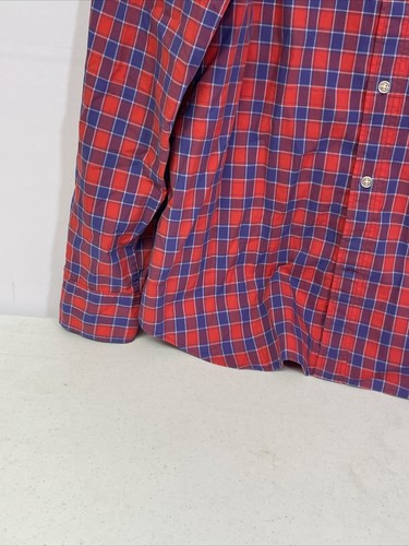 Banana Republic Hemd mit Knopfleiste Large Erwachsene rot kariert Langarm Freizeit Herren L - Bild 5 von 9