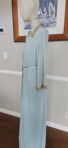 Vintage Rhapsody By Glazier Button Down Nightgown With Original Belt And Pockets - Picture 3 of 10