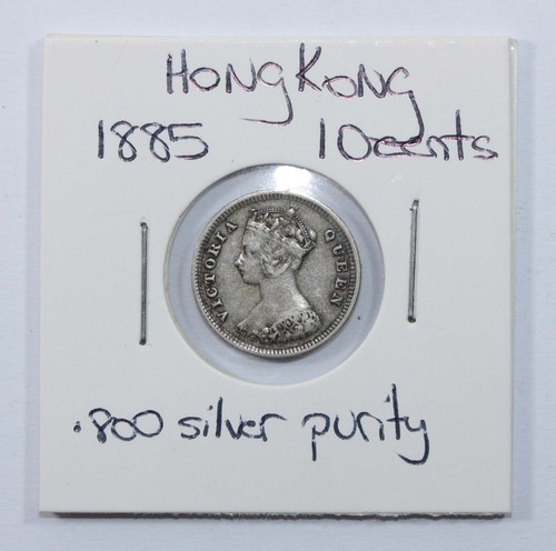 ‘THE HOARD’ 1885 HONG KONG QUEEN VICTORIA .800 SILVER 10 CENTS - Bild 4 von 13