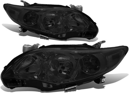 Fits 2011-2013 Toyota Corolla Smoke Lens Headlights lamps Left+Right 11-13 - Picture 1 of 4