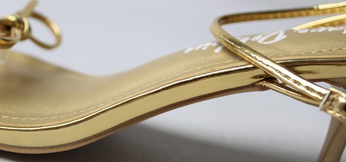 Cape Robbin Women's Sadie Kitten Heel Ankle Strap Sandals CD4 Gold Size US:10 - Picture 3 of 11