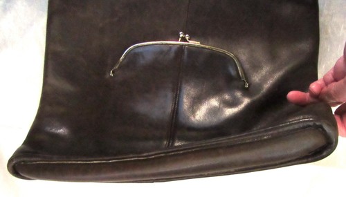 Borsa Coach Bonnie Cashin vintage epoca pelle magra tote bag Kisslock marrone - Foto 3 di 15
