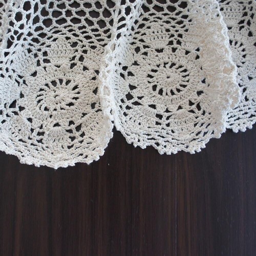 Vintage Handmade Crochet Round Lace Tablecloth Dining Table Cover Wedding Decor - Picture 2 of 48