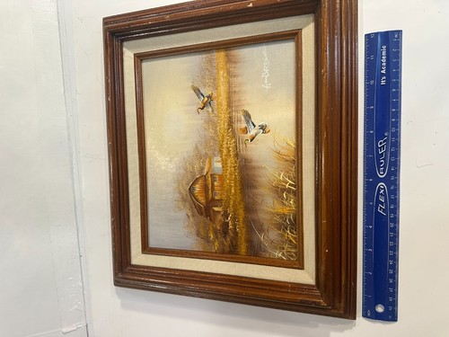 Pintura al óleo sobre lienzo original vintage de John Ambrose enmarcada - Imagen 7 de 7