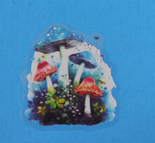 Bright  Colorful Mushroom Transparent Sticker 2" x 1.75" AE 