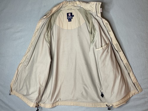 Chaps Ralph Lauren Mens Size M Ivory Windbreaker Jacket Full Zip Hidden Hood - Picture 8 of 18