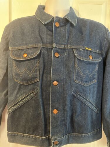 Vintage Wrangler No Fault Denim Jean Jacket Button Western USA SZ Men 42 - Picture 2 of 10