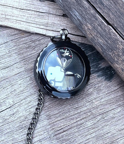 Pocket Watch Music Box Music Movement Skeleton Oversized Quartz Pendant Watches - Picture 5 of 6
