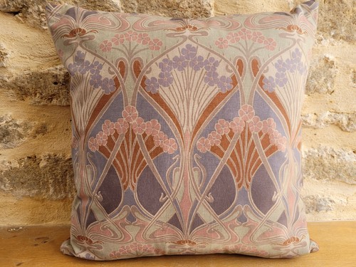 Liberty Ianthe cotton Tan & soft Grey Velvet Fabric Cushion Cover Art Nouveau - Picture 9 of 15