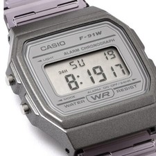 Casio Vintage Transparent Resin Band Digital Unisex Watch Original New F-91WS-8