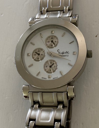 Sheffield Quarz Herren Armbanduhr Japan MVT Edelstahl weißes Zifferblatt - Bild 2 von 11
