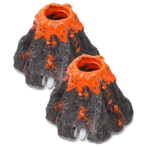 Aquarium Resin Air Bubble Stone Ornament Decorations Volcano Shape Oxygen Pump
