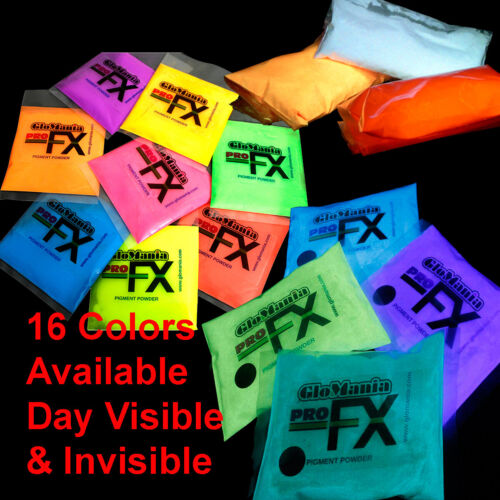 POLVOS PIGMENTARIOS Brillan en la Oscuridad 4oz DÍA VISIBLE ahora disponibles en 9 Colores Neón - Imagen 4 de 6