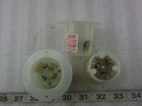 Hubbell HBL 4716C 15A 125V Twist-Lock Flanged Inlet L5-15P, New - Picture 2 of 2