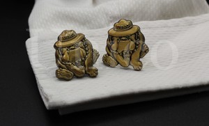 Custom-Made-Cufflinks-Handmade-Bulldog-French-Marine-Corps-USMC-Dog-Gold-Bronze