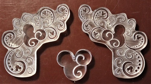 ACRYLIC Leather Embossing Stamp MICKEY EARS CORNER SET for Veg Tanned Leather - Picture 7 of 15