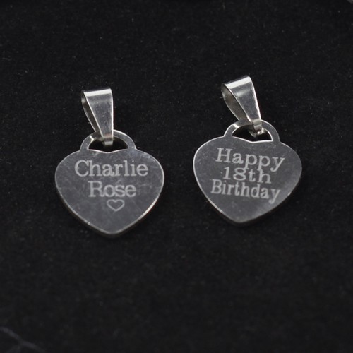 Dije Ovalado Corazón de Acero Inoxidable Personalizado Cualquier texto Grabado Grabado Gratis ambos lados - Imagen 16 de 18
