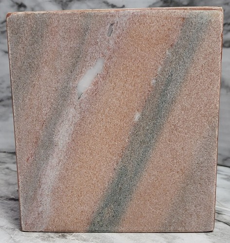 Tissue Box Cover. Kassatex Fine Linens. Pink Stone With Marbling. India. Heavy - Picture 2 of 12
