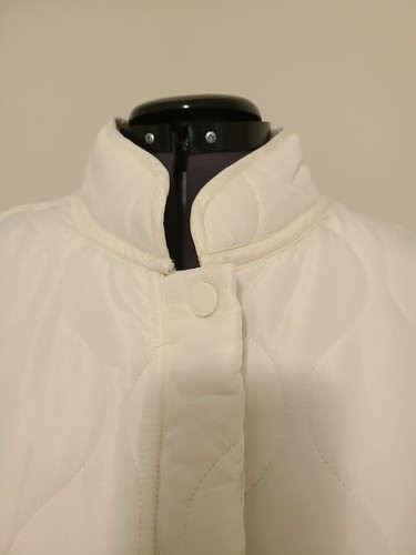 Giacca trapuntata donna marca Lucky bianca zip M tasche impermeabili nuova con etichette $178 - Foto 2 di 14