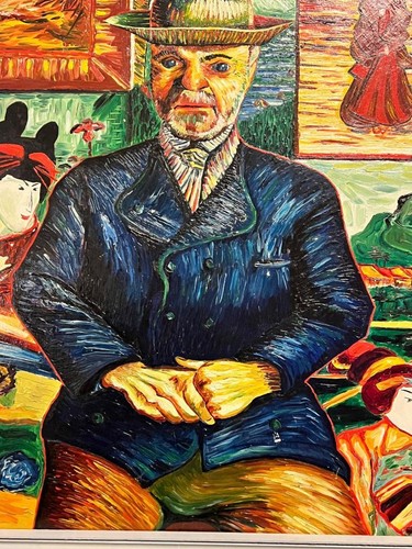 Vintage 1959 Portrait Oil Painting Copy Julien Pere Tanguy Vincent Van Gogh MCM