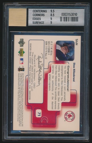 1999 SP Signature Shea Hillenbrand RC Boston Red Sox Beckett 9 MINT AUTO - Picture 2 of 2