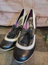 Poetic Licence purple 10 black bow heel formal shoe women's