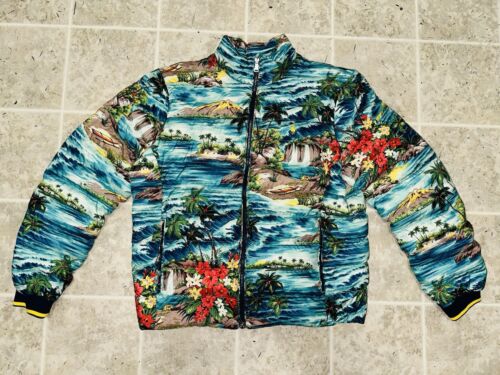 POLO Ralph Lauren Men's Hawaiian Tropical Print Jacket Puffer Coat Sz Large 750