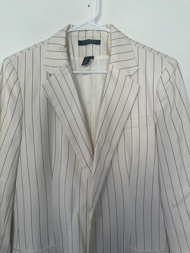 Lauren Ralph Lauren Blazer Jacke 100 % Seide Creme Größe 14 - Bild 3 von 12