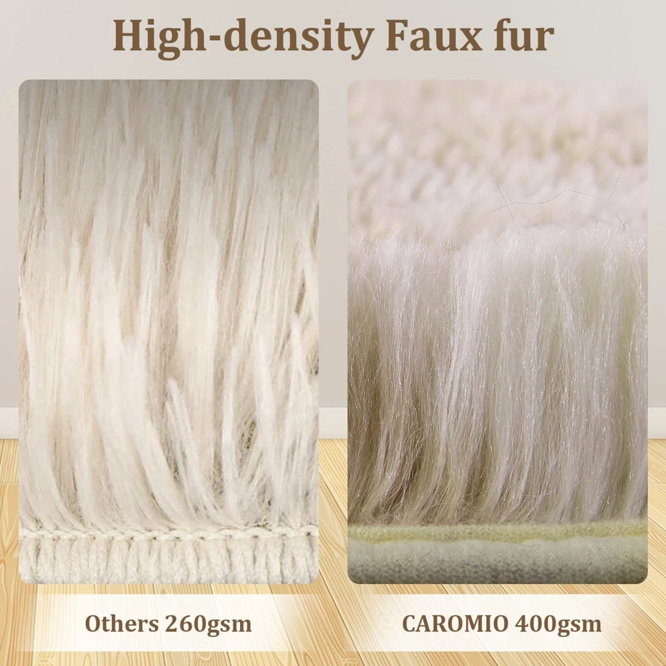 Alfombras mullidas 10"X13" alfombra grande peluda dormitorio sala alfombra suave antideslizante Foto 2 de 4