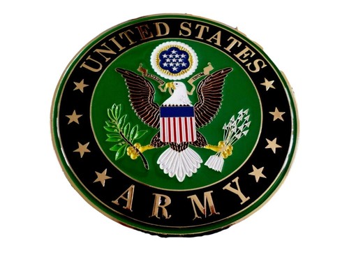 U.S ARMY METAL MEDALLION ENAMEL SHADOW BOX PRESENTATION EMBLEM PLAQUE 4" X 4" - Picture 5 of 10