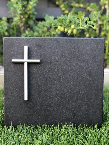 Grabkreuz  Urnenkreuz Edelstahl Kreuz Grabmal aus Edelstahl Wandmontage - Bild 7 von 10