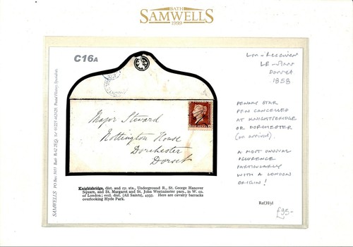 GB Cover PEN-CANCELLED PENNY RED Posted *Knightsbridge* 1858 {samwells}C16a - Picture 3 of 6