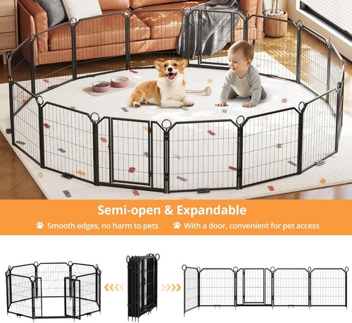 Panel Dog Playpen Portable Pet Play Pen Puppy Exercise Fence Kennel Yard 8/16PCS - Picture 2 of 13