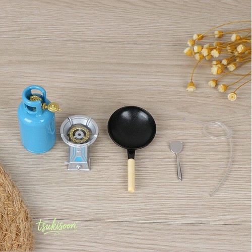 5PC Dollhouse Miniature 1/12 Scale Kitchen Accessorie Gas Tank Stove Pan Shovel - Picture 6 of 10