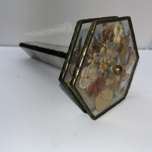Vintage 8 1/2” Handmade Kaleidoscope Stained Glass