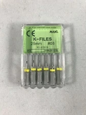Mani Dental Root Canal Endo Stainless Steel K-files 25mm Size #08 30Files/pk
